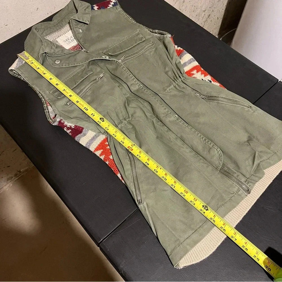 Thread & Supply Green Utility Vest With Southwestern Knit Back Size XS Aztec - Picture 9 of 9